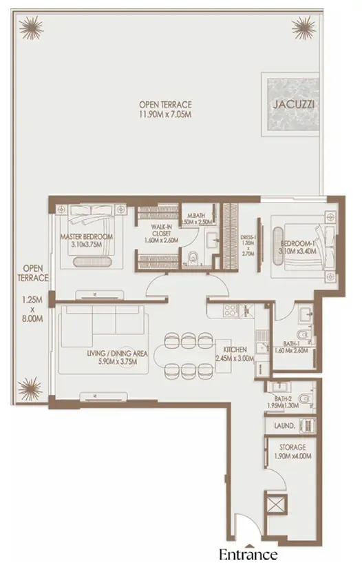2 bedroom layout