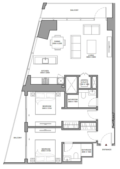 2 bedroom layout