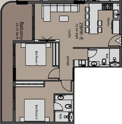 2 bedroom layout