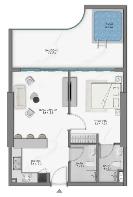 1 bedroom layout