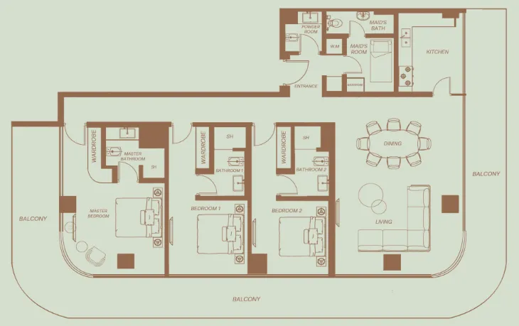 3 bedroom layout