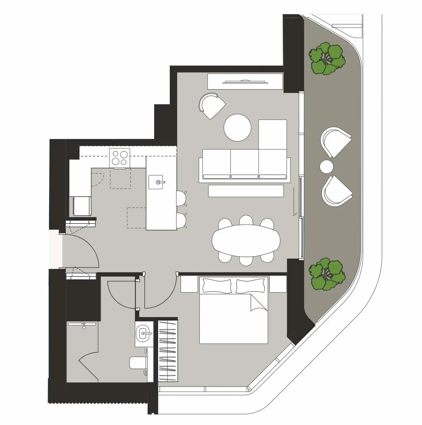 1 bedroom layout