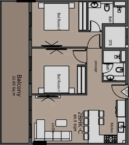 2 bedroom layout