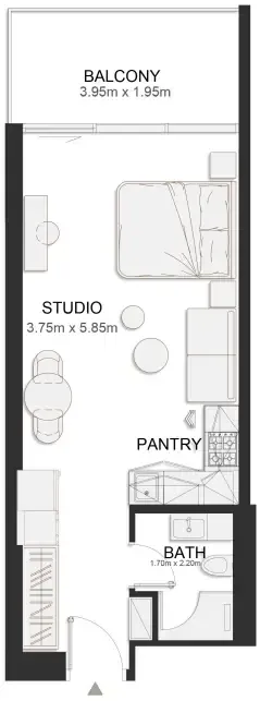 0 bedroom layout