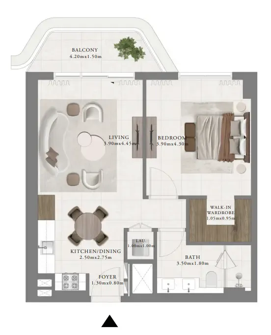 1 bedroom layout