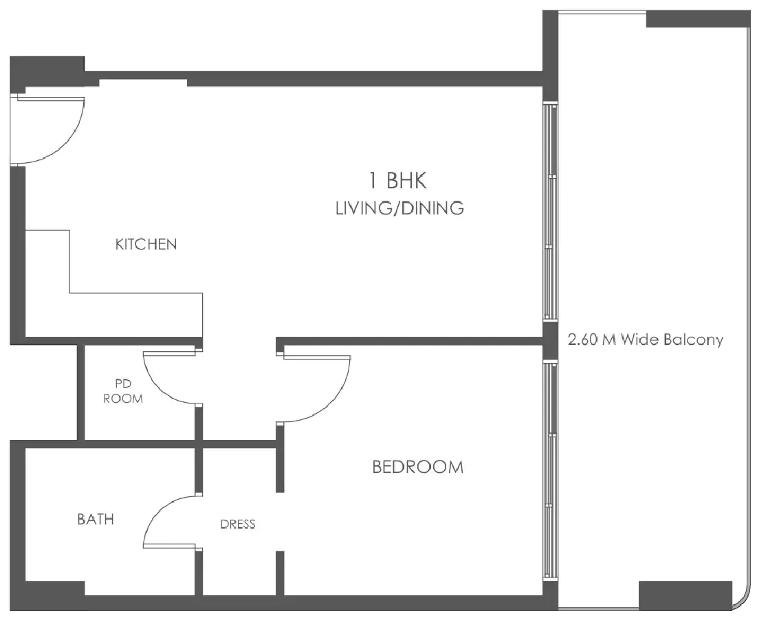 1 bedroom layout