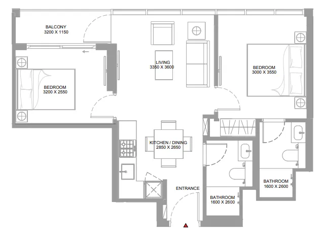 2 bedroom layout