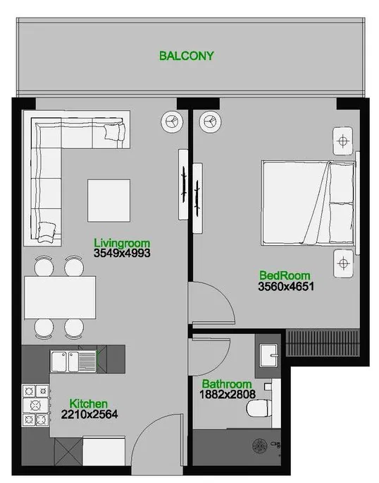 1 bedroom layout