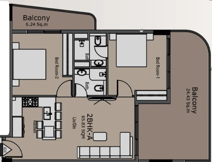 2 bedroom layout