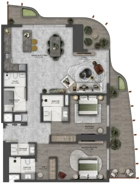 2 bedroom layout