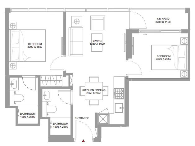 2 bedroom layout