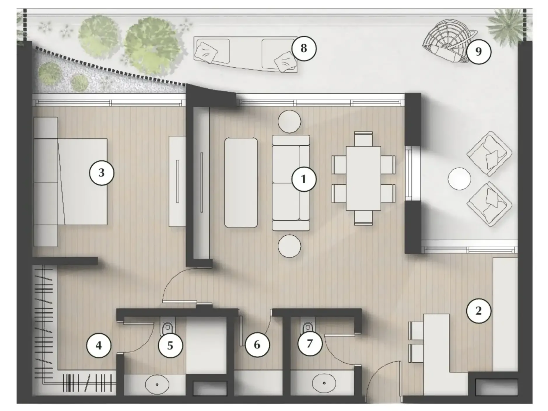 1 bedroom layout