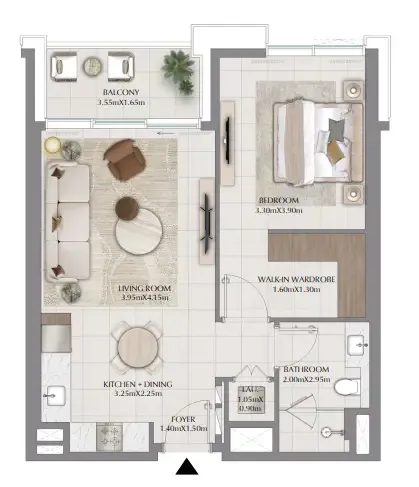 1 bedroom layout