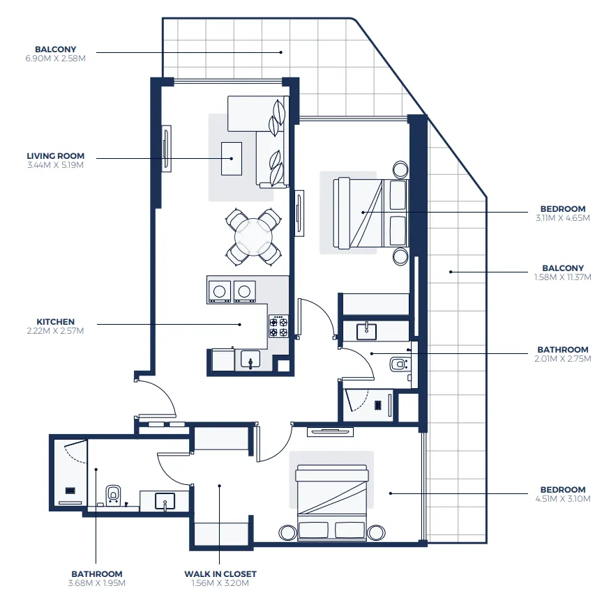 2 bedroom layout