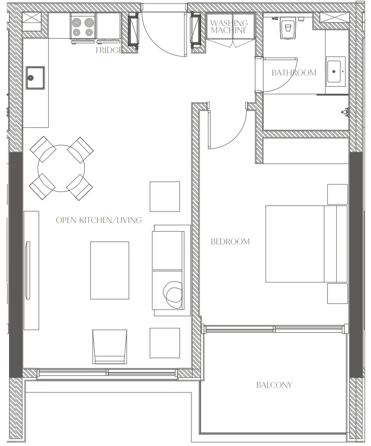 1 bedroom layout