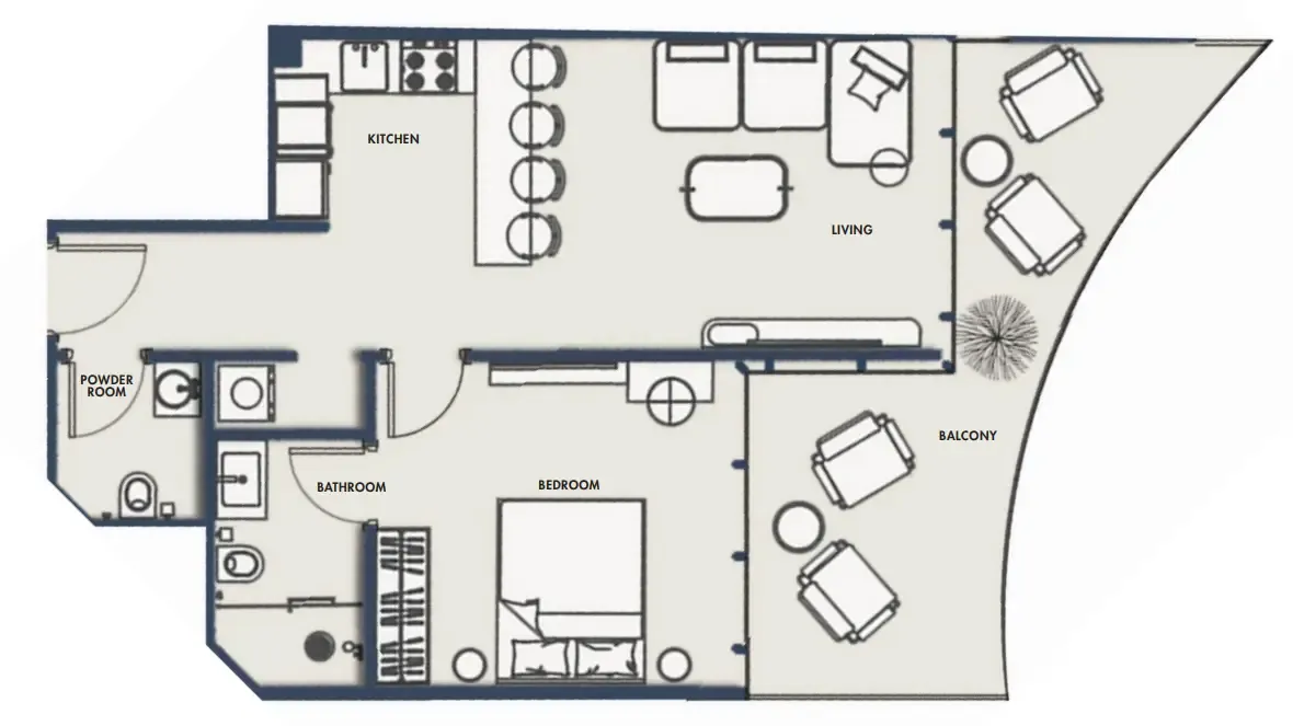 1 bedroom layout