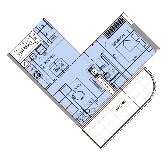 1 bedroom layout