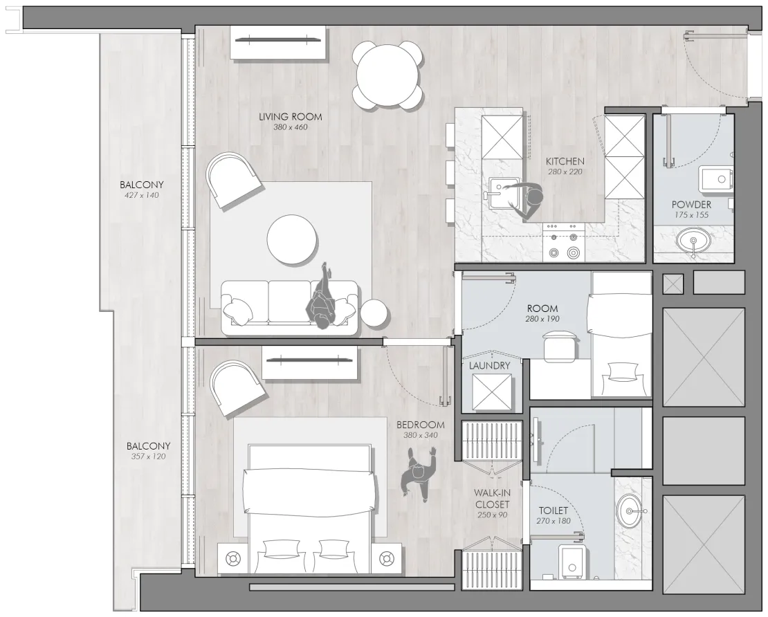 1 bedroom layout