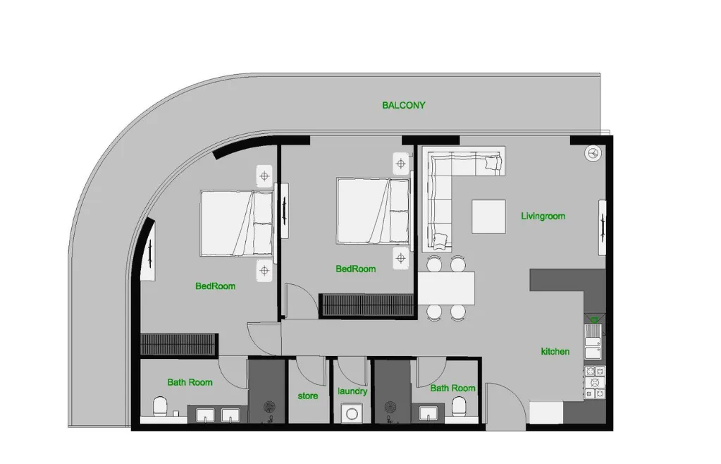 2 bedroom layout