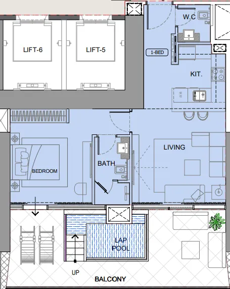 1 bedroom layout