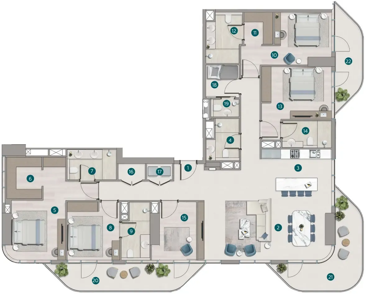 4 bedroom layout