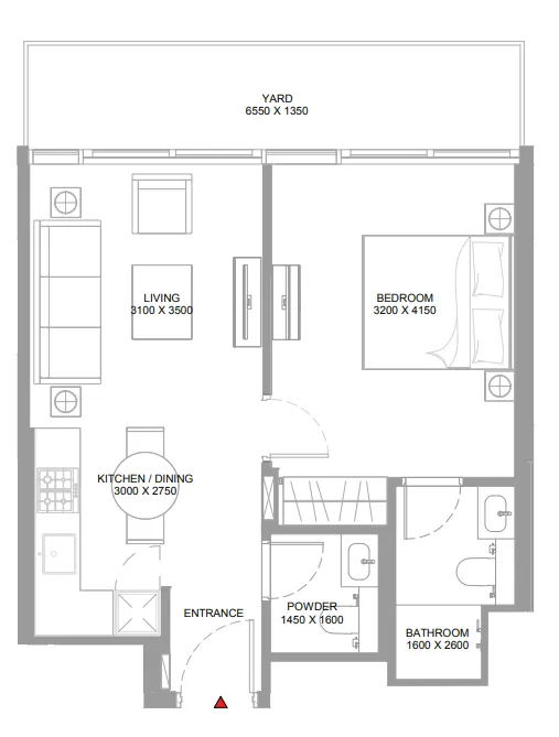 1 bedroom layout