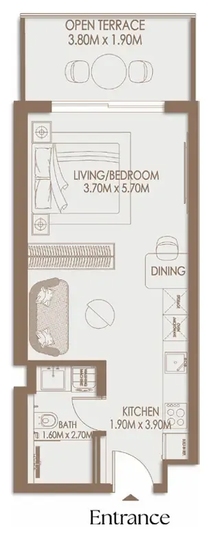 0 bedroom layout