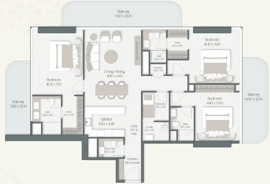3 bedroom layout