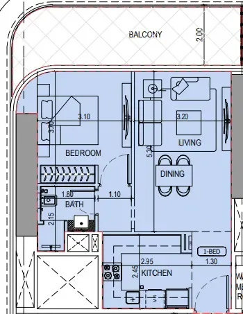 1 bedroom layout