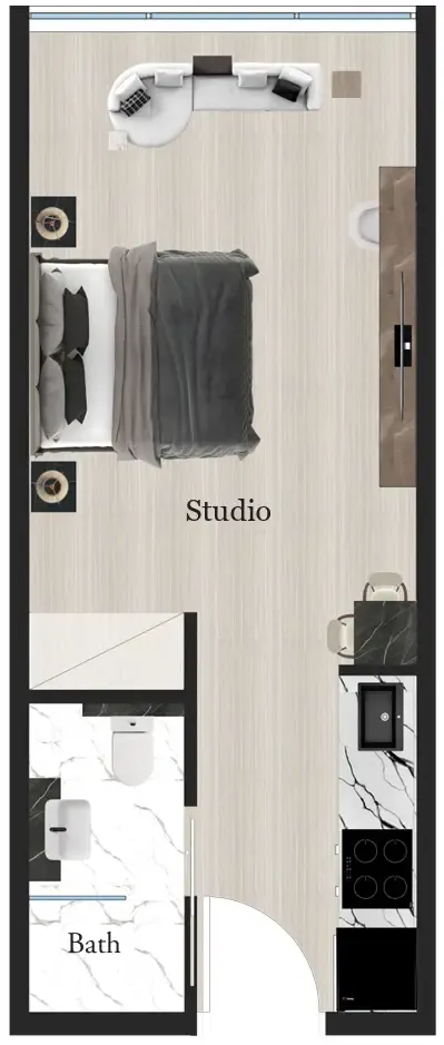 0 bedroom layout