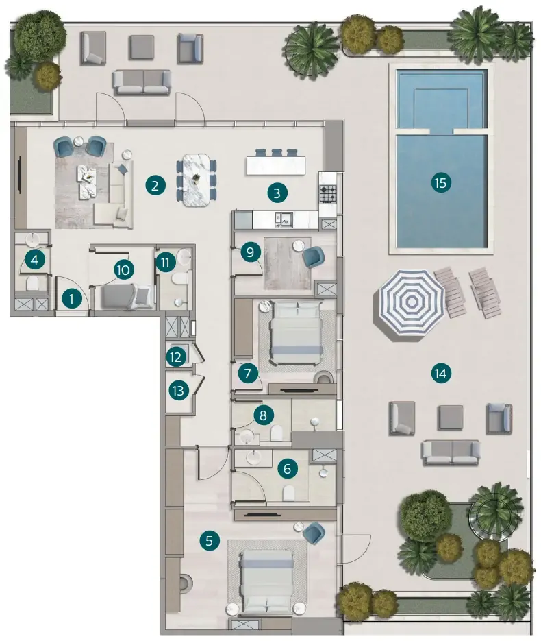 2 bedroom layout