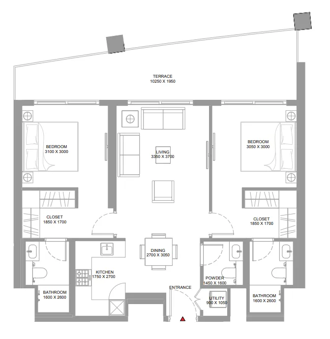 2 bedroom layout