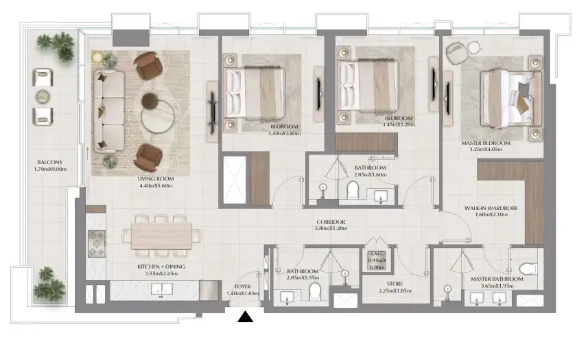 3 bedroom layout