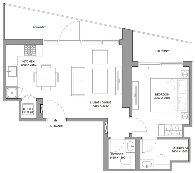 1 bedroom layout