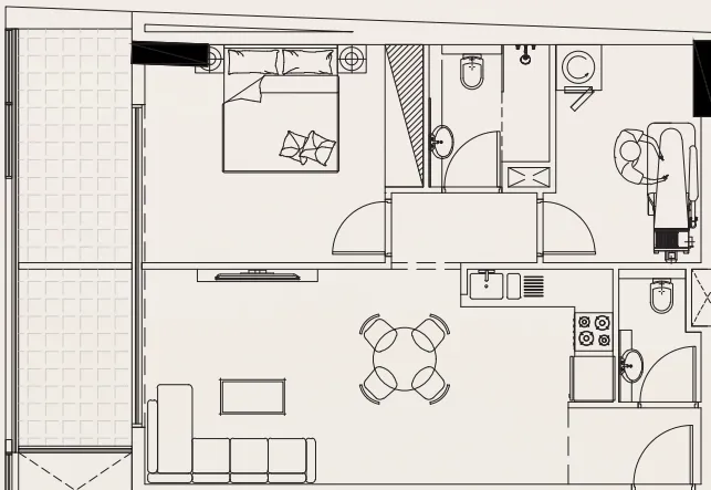 1 bedroom layout