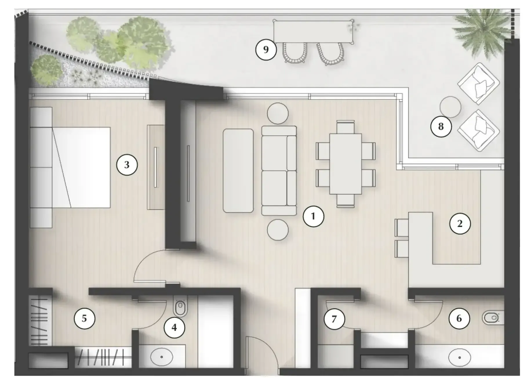 1 bedroom layout