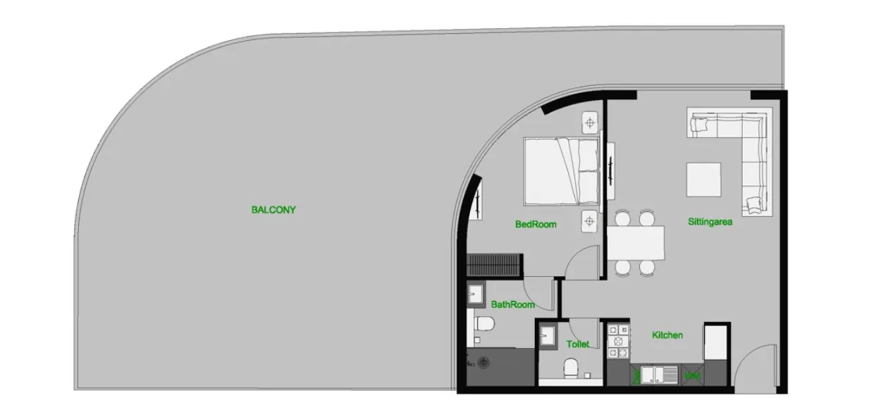 1 bedroom layout