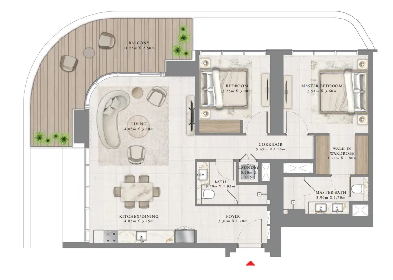 2 bedroom layout