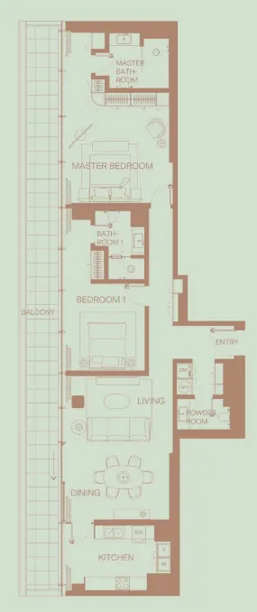 2 bedroom layout