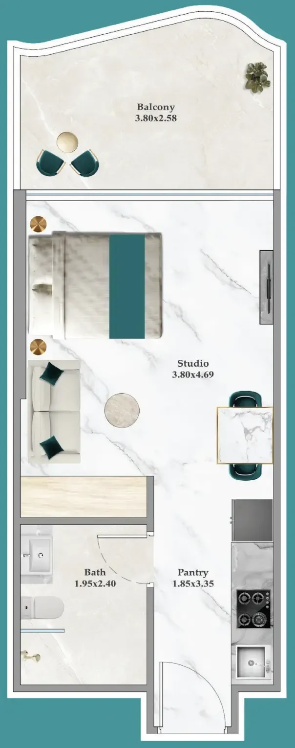 0 bedroom layout
