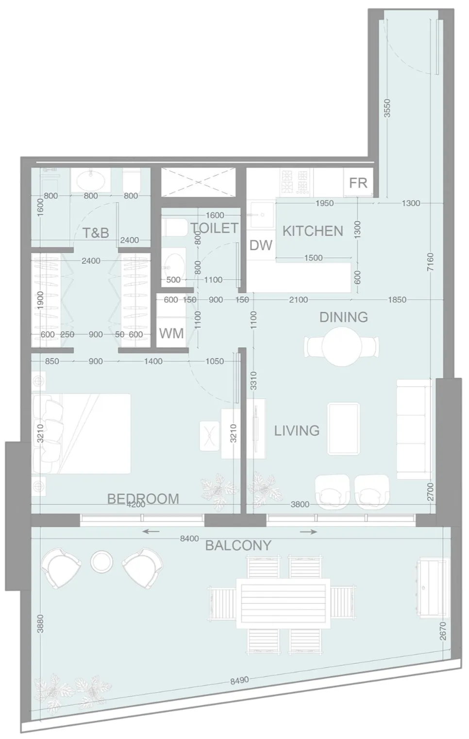 1 bedroom layout
