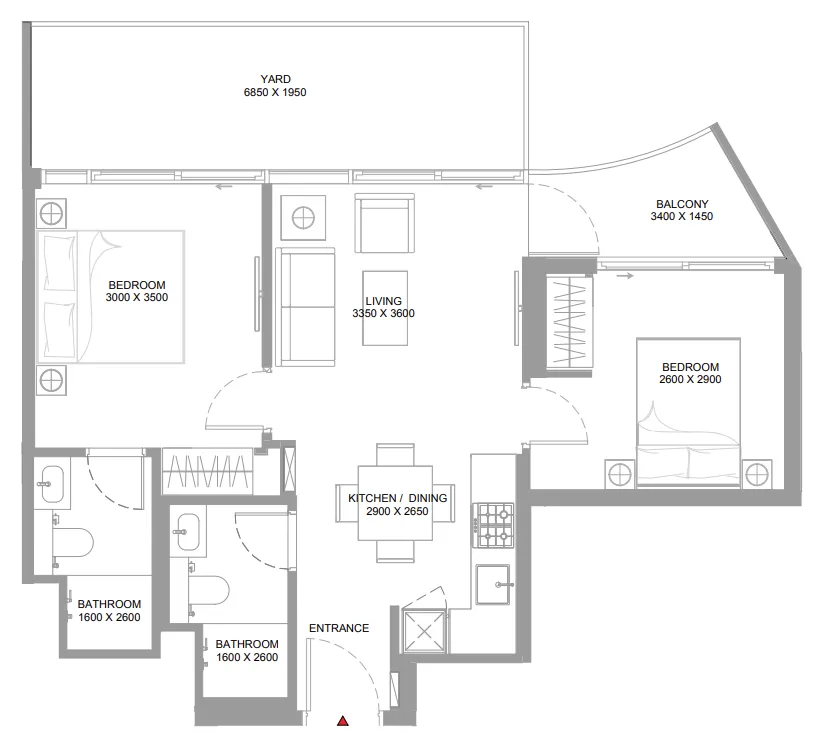 2 bedroom layout