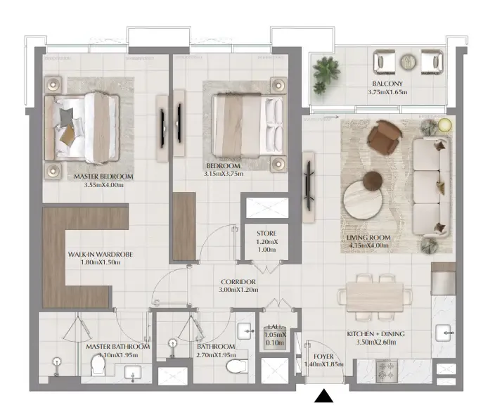 2 bedroom layout
