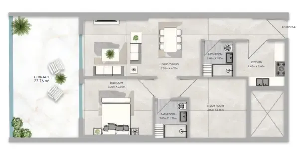 1 bedroom layout