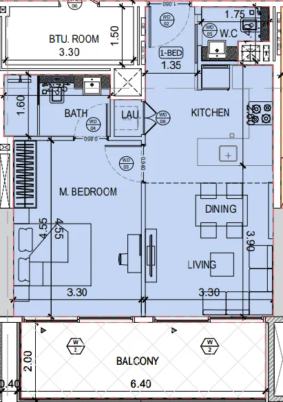 1 bedroom layout