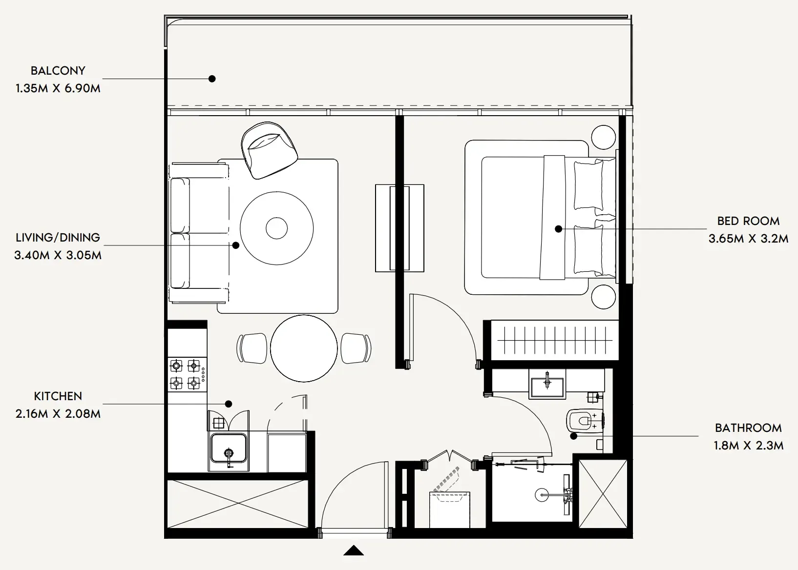 1 bedroom layout