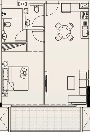 1 bedroom layout