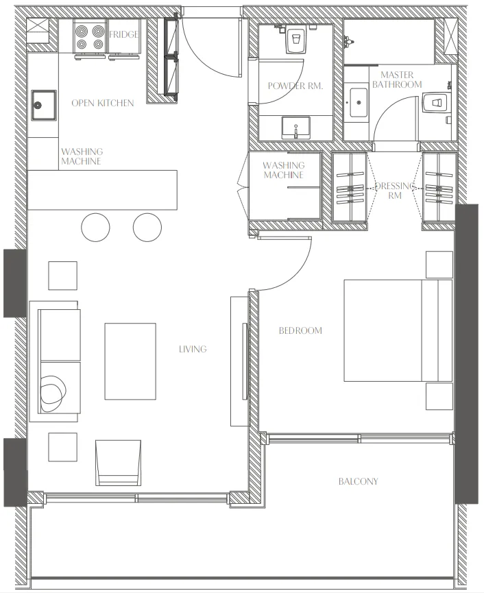 1 bedroom layout