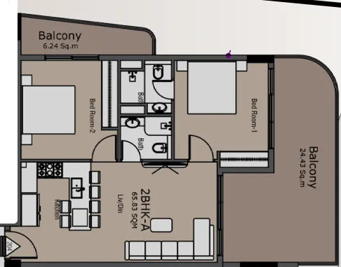 2 bedroom layout