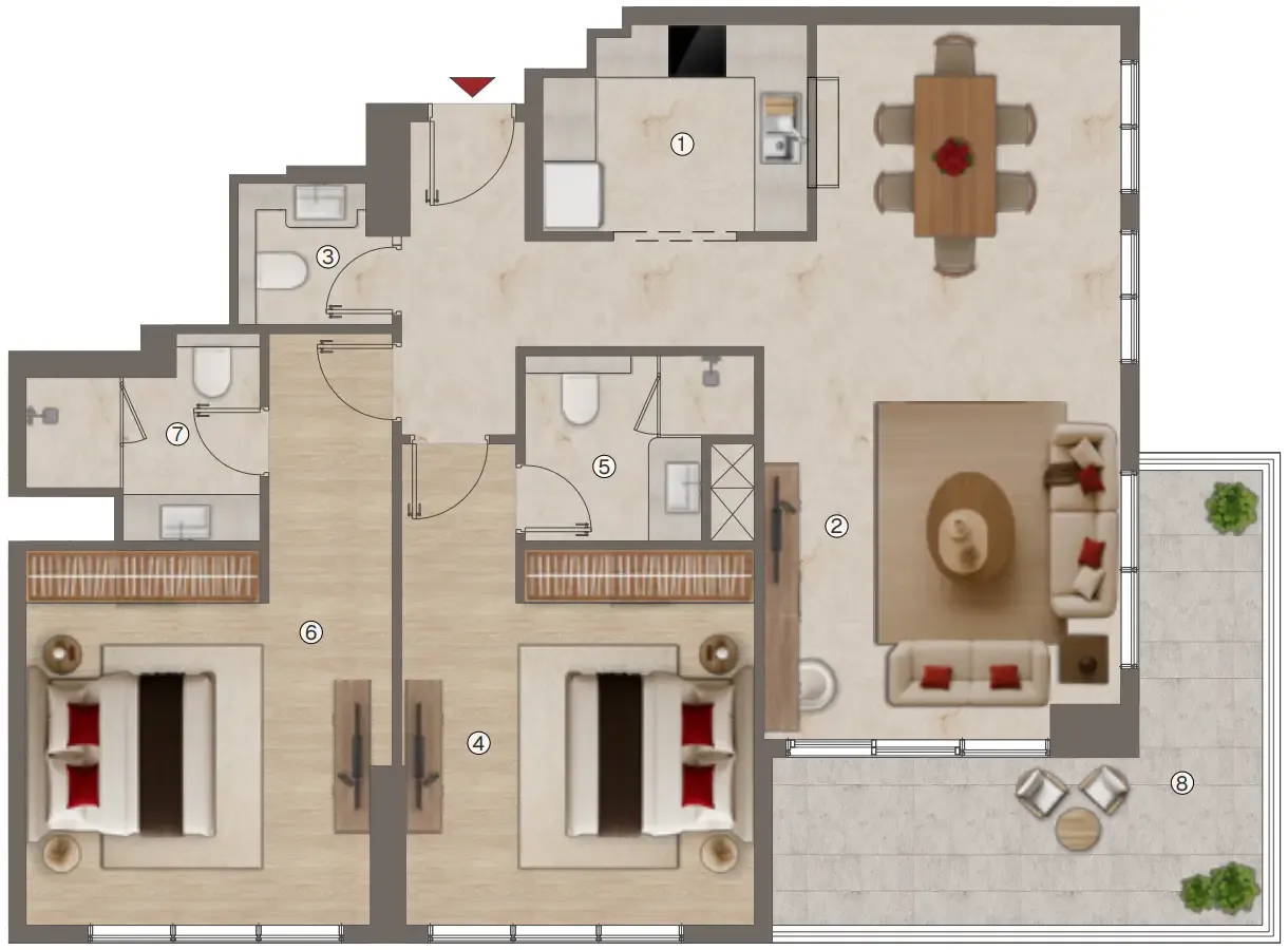 2 bedroom layout